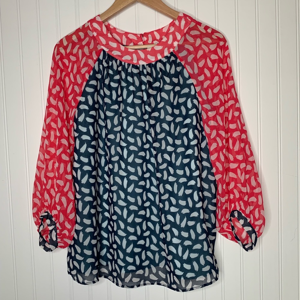 Boden pink blue 3/4 sleeve NWT size 4
